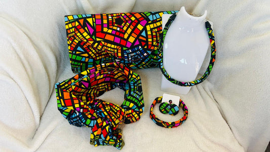 Afrochic Clutch Bag Set- Multicolour